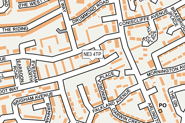 NE3 4TP map - OS OpenMap – Local (Ordnance Survey)