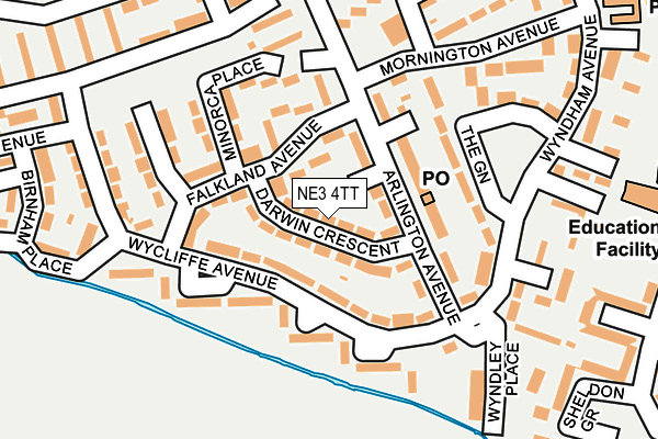 NE3 4TT map - OS OpenMap – Local (Ordnance Survey)