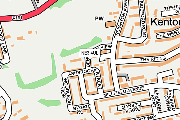NE3 4UL map - OS OpenMap – Local (Ordnance Survey)