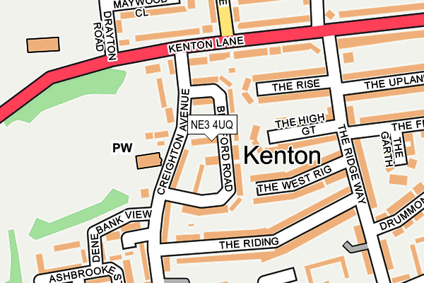 NE3 4UQ map - OS OpenMap – Local (Ordnance Survey)