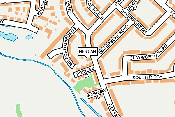 NE3 5AN map - OS OpenMap – Local (Ordnance Survey)