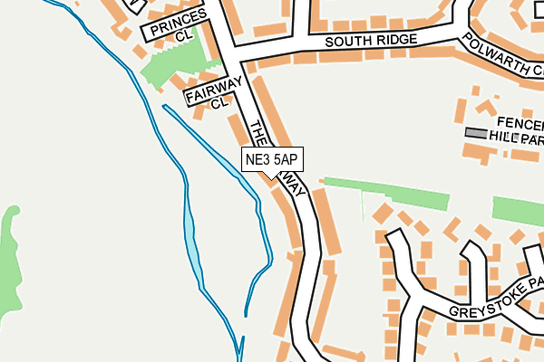 NE3 5AP map - OS OpenMap – Local (Ordnance Survey)