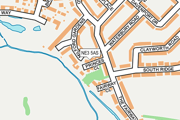 NE3 5AS map - OS OpenMap – Local (Ordnance Survey)