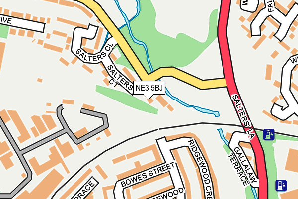 NE3 5BJ map - OS OpenMap – Local (Ordnance Survey)
