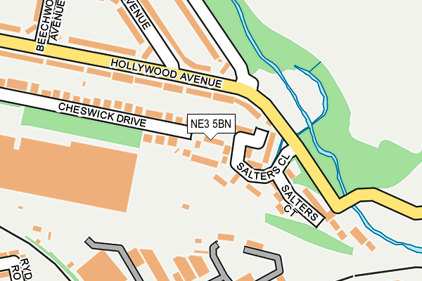 NE3 5BN map - OS OpenMap – Local (Ordnance Survey)