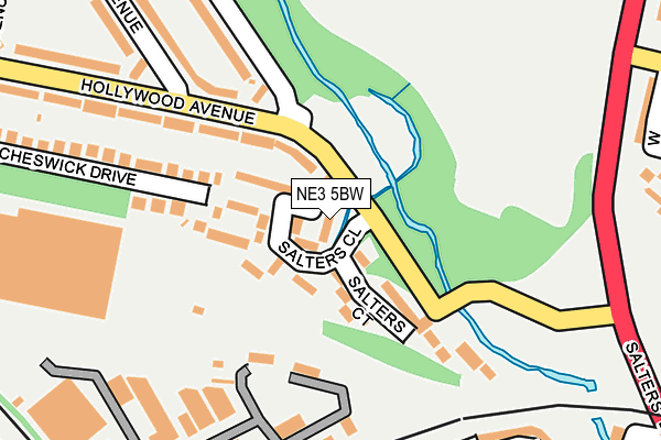 NE3 5BW map - OS OpenMap – Local (Ordnance Survey)