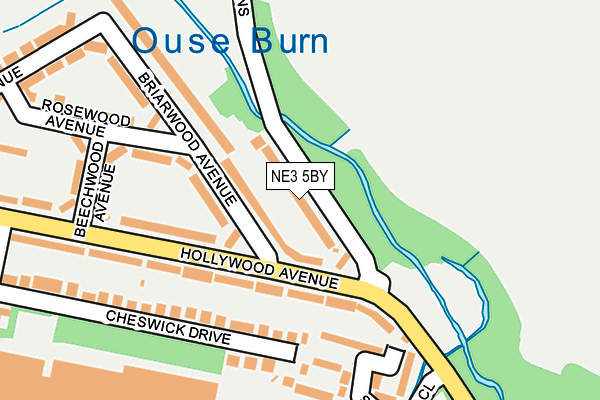 NE3 5BY map - OS OpenMap – Local (Ordnance Survey)