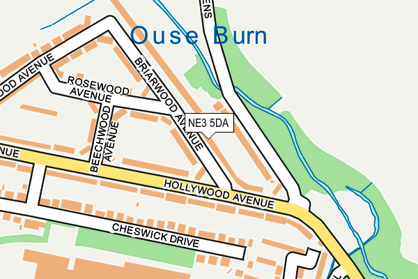 NE3 5DA map - OS OpenMap – Local (Ordnance Survey)