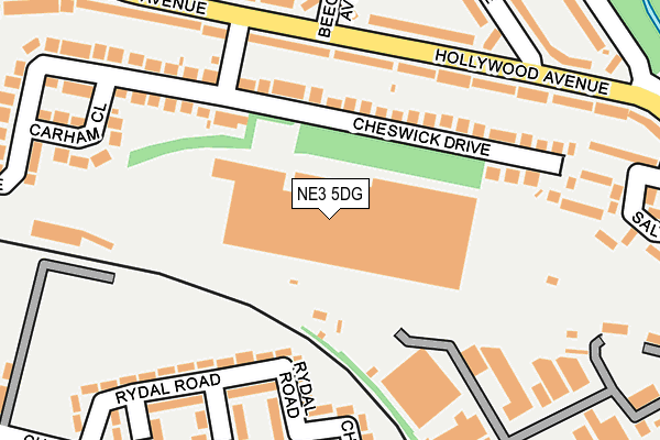 NE3 5DG map - OS OpenMap – Local (Ordnance Survey)