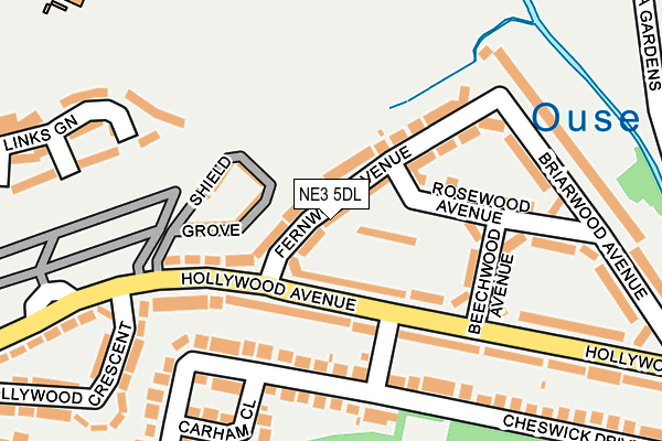 NE3 5DL map - OS OpenMap – Local (Ordnance Survey)