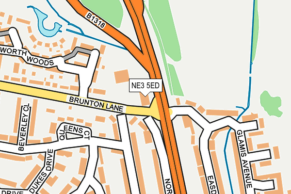 NE3 5ED map - OS OpenMap – Local (Ordnance Survey)