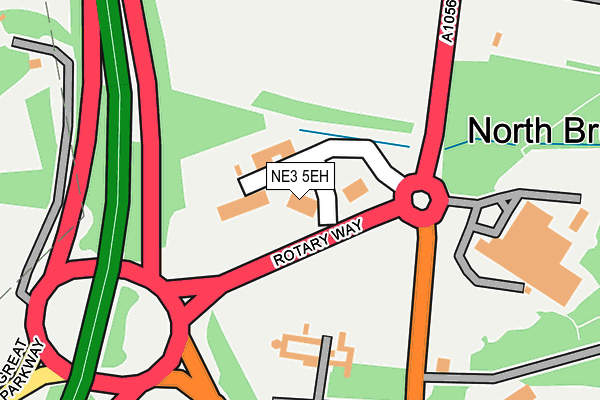 NE3 5EH map - OS OpenMap – Local (Ordnance Survey)