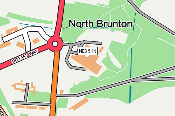 NE3 5HN map - OS OpenMap – Local (Ordnance Survey)