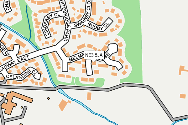 NE3 5JA map - OS OpenMap – Local (Ordnance Survey)