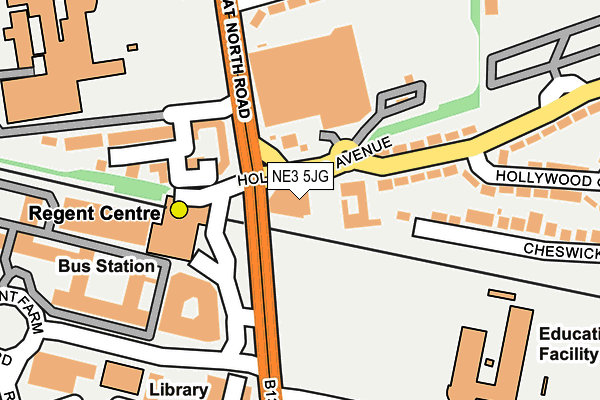 NE3 5JG map - OS OpenMap – Local (Ordnance Survey)