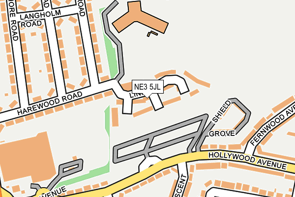 NE3 5JL map - OS OpenMap – Local (Ordnance Survey)