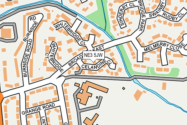 NE3 5JW map - OS OpenMap – Local (Ordnance Survey)