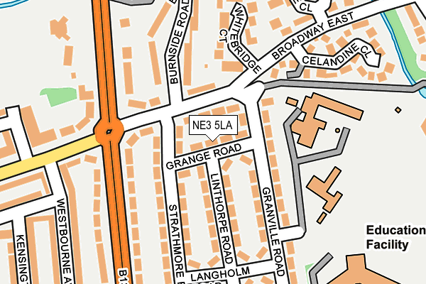 NE3 5LA map - OS OpenMap – Local (Ordnance Survey)