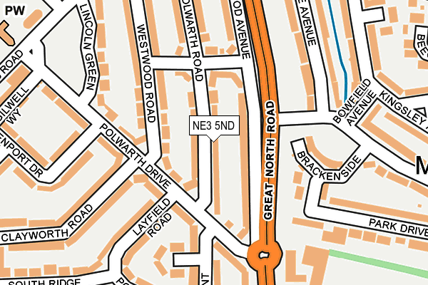 NE3 5ND map - OS OpenMap – Local (Ordnance Survey)