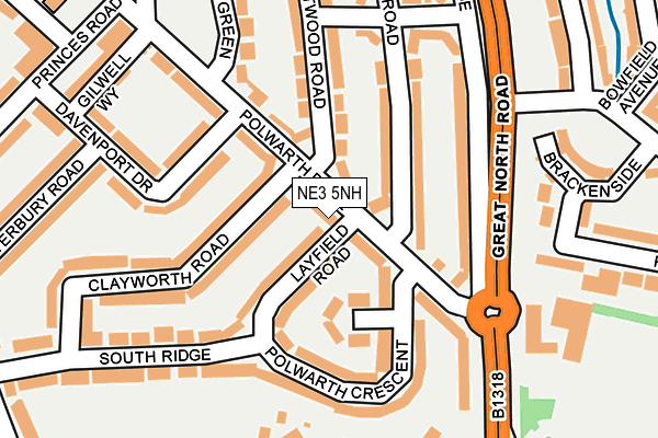 NE3 5NH map - OS OpenMap – Local (Ordnance Survey)