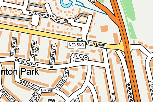 NE3 5NQ map - OS OpenMap – Local (Ordnance Survey)