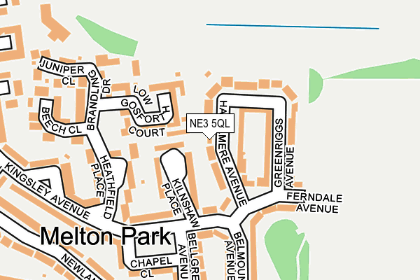 NE3 5QL map - OS OpenMap – Local (Ordnance Survey)