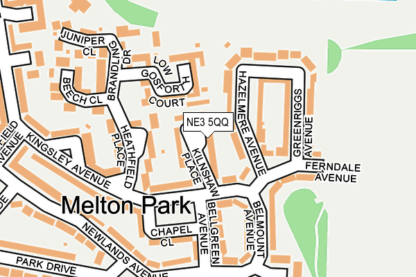 NE3 5QQ map - OS OpenMap – Local (Ordnance Survey)