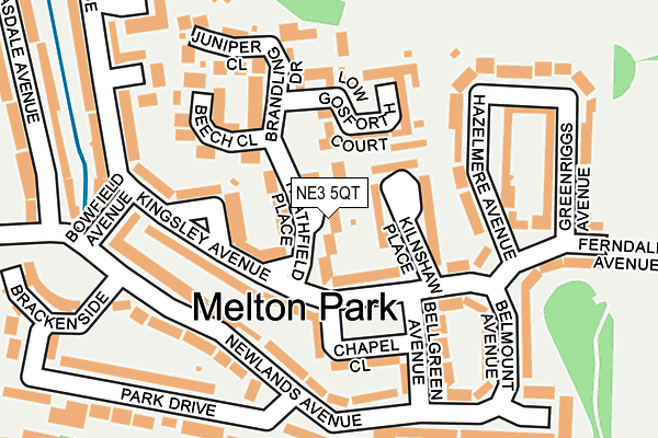 NE3 5QT map - OS OpenMap – Local (Ordnance Survey)