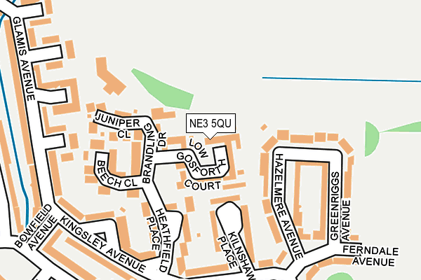 NE3 5QU map - OS OpenMap – Local (Ordnance Survey)