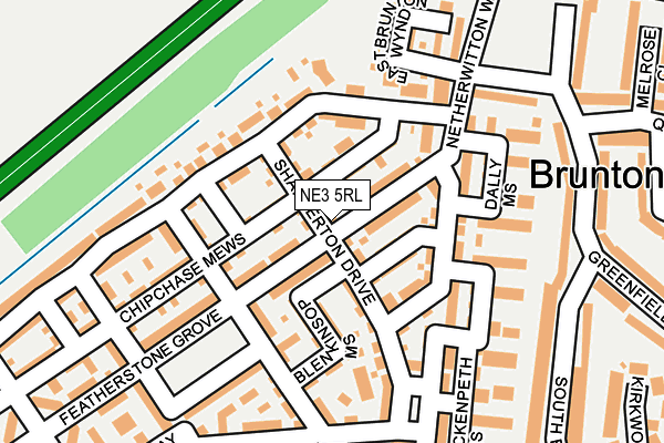 NE3 5RL map - OS OpenMap – Local (Ordnance Survey)