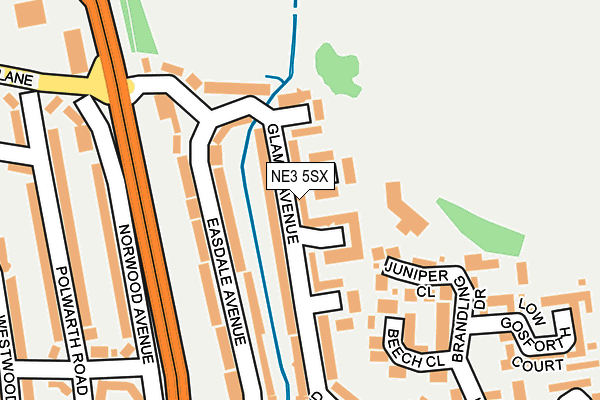 NE3 5SX map - OS OpenMap – Local (Ordnance Survey)