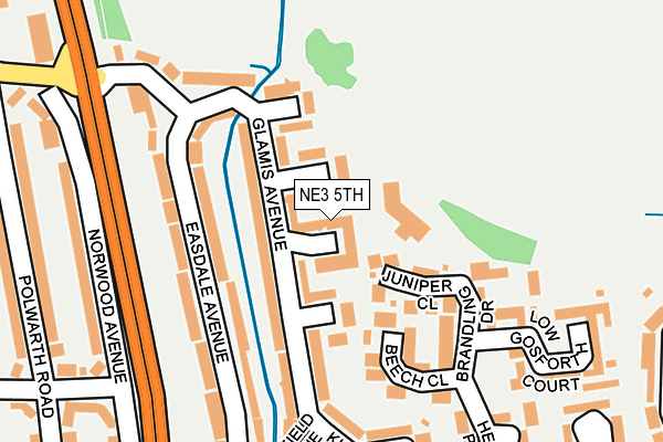 NE3 5TH map - OS OpenMap – Local (Ordnance Survey)