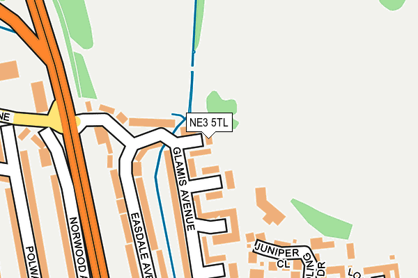 NE3 5TL map - OS OpenMap – Local (Ordnance Survey)