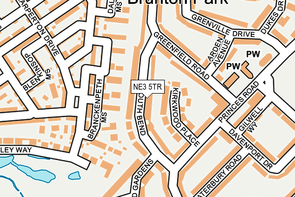 NE3 5TR map - OS OpenMap – Local (Ordnance Survey)