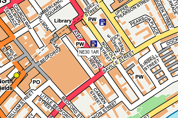NE30 1AR map - OS OpenMap – Local (Ordnance Survey)