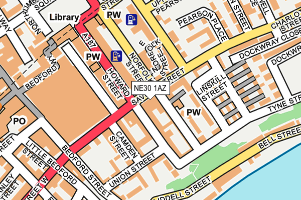 NE30 1AZ map - OS OpenMap – Local (Ordnance Survey)