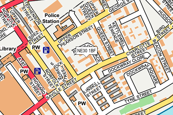 NE30 1BF map - OS OpenMap – Local (Ordnance Survey)