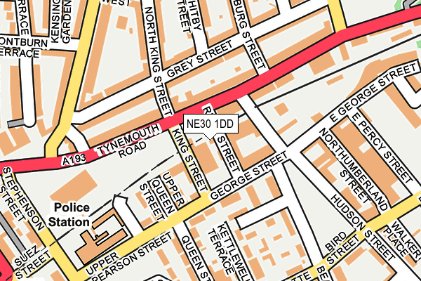 NE30 1DD map - OS OpenMap – Local (Ordnance Survey)