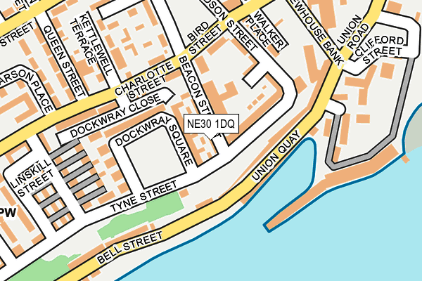 NE30 1DQ map - OS OpenMap – Local (Ordnance Survey)