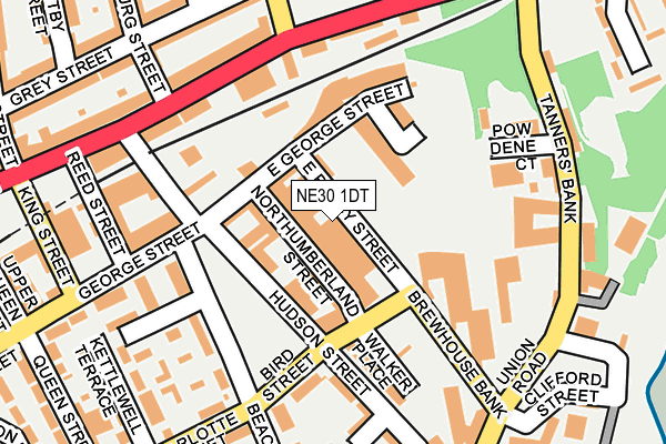 NE30 1DT map - OS OpenMap – Local (Ordnance Survey)