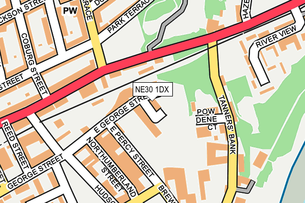 NE30 1DX map - OS OpenMap – Local (Ordnance Survey)