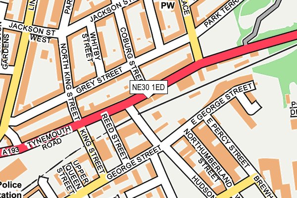 NE30 1ED map - OS OpenMap – Local (Ordnance Survey)