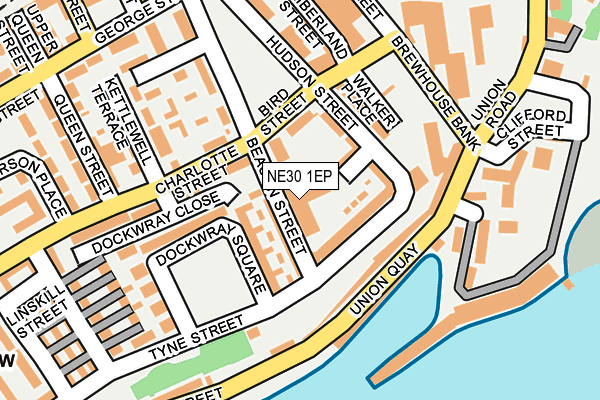 NE30 1EP map - OS OpenMap – Local (Ordnance Survey)