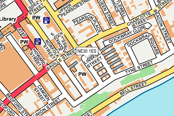 NE30 1ES map - OS OpenMap – Local (Ordnance Survey)