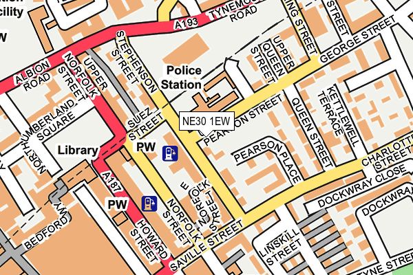 NE30 1EW map - OS OpenMap – Local (Ordnance Survey)