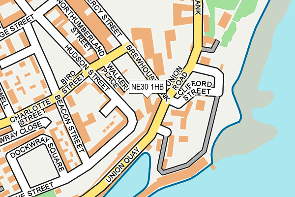 NE30 1HB map - OS OpenMap – Local (Ordnance Survey)