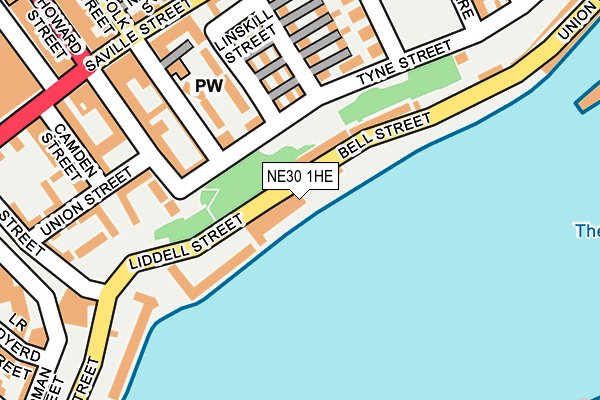 NE30 1HE map - OS OpenMap – Local (Ordnance Survey)