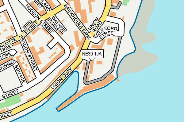 NE30 1JA map - OS OpenMap – Local (Ordnance Survey)
