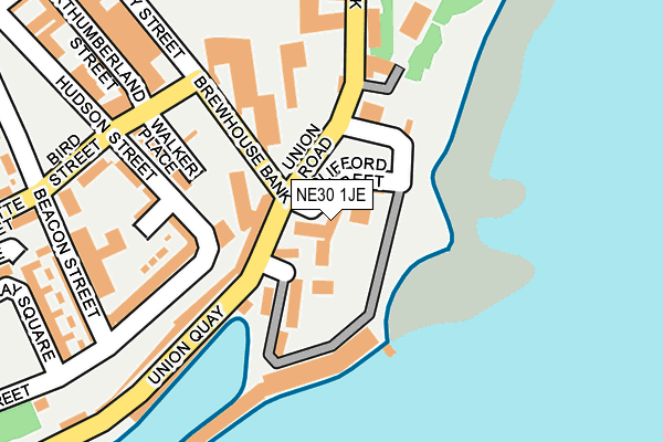 NE30 1JE map - OS OpenMap – Local (Ordnance Survey)