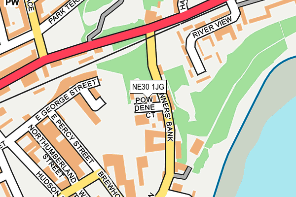 NE30 1JG map - OS OpenMap – Local (Ordnance Survey)
